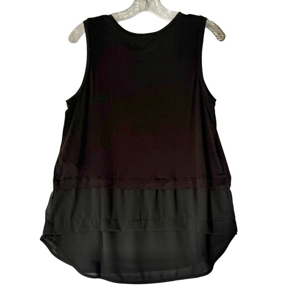 MK High-Low Tank with Sheer Hem – Black M - Picture 2 of 6